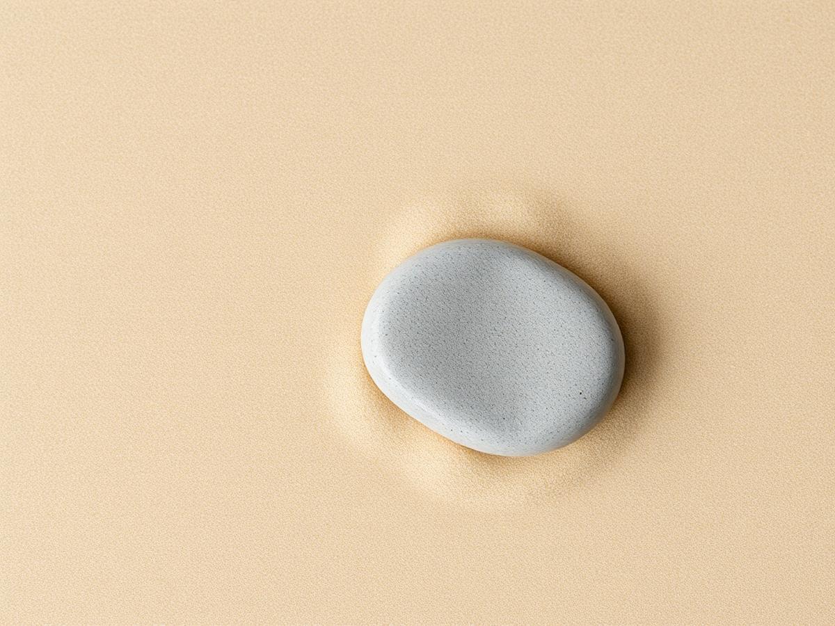 A single stone on sand